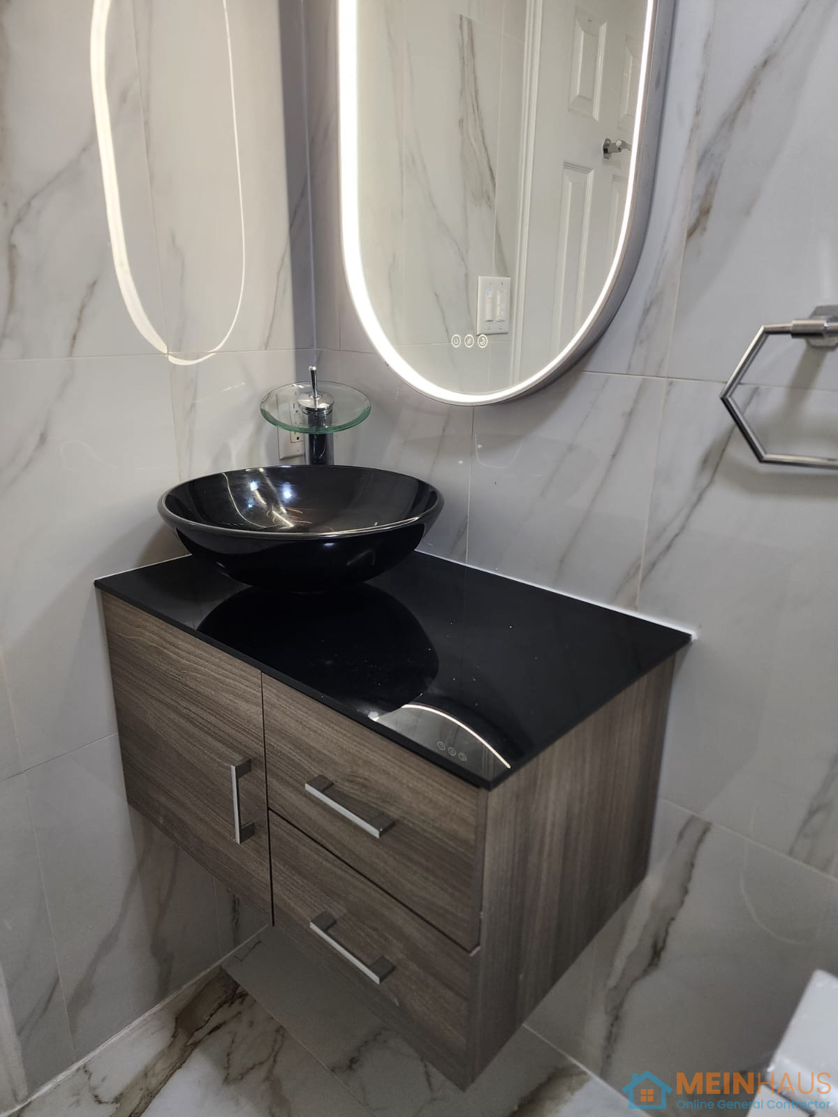 Powder room renovation — after