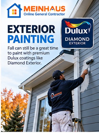 MEINHAUS exterior painting graphic showing Dulux Diamond Exterior