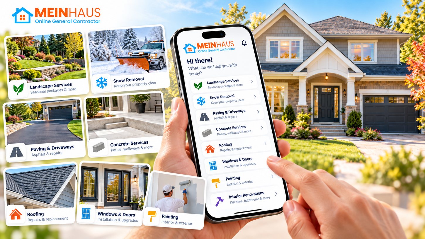 MEINHAUS mobile home services platform showing painting and other service categories