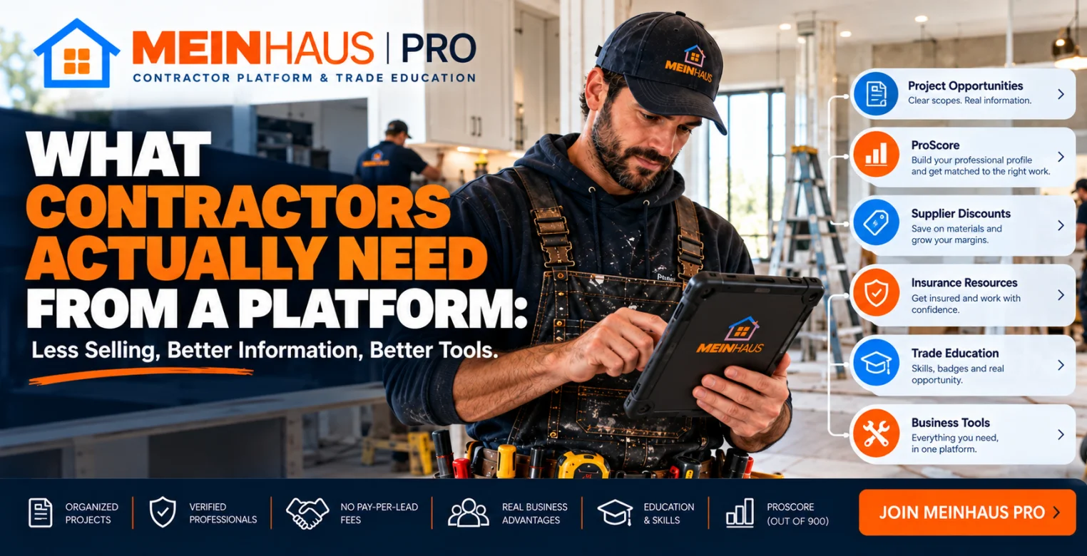What Contractors Actually Need From a Platform: Less Selling, Better Information, Better Tools