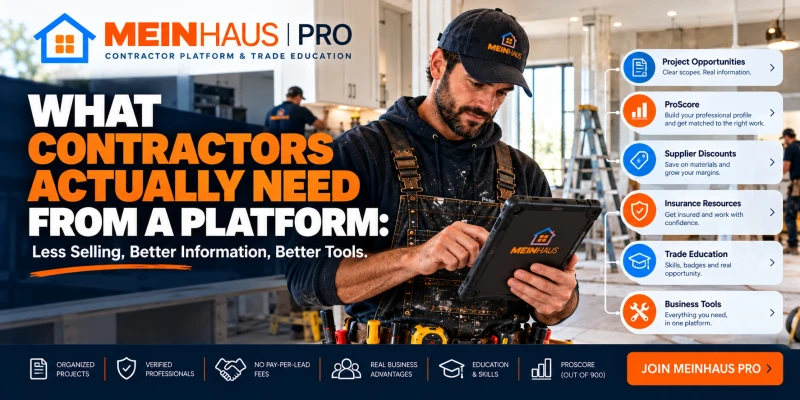 What Contractors Actually Need From a Platform: Less Selling, Better Information, Better Tools